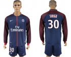 2017-18 Paris Saint-Germain 30 SIRIGU Home Long Sleeve Soccer Jersey