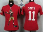 2013 Super Bowl XLVII Women NEW San Francisco 49ers 11 Smith Red Portrait Fashion Game Jerseys