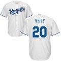 Men's Majestic Kansas City Royals #20 Frank White Replica White Home Cool Base MLB Jersey