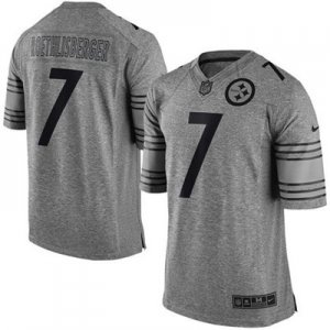 Nike Pittsburgh Steelers #7 Ben Roethlisberger Gridiron Gray jerseys(Limited)