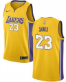 Nike Los Angeles Lakers #23 LeBron James yellow NBA Swingman jersey