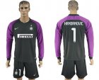 Inter Milan #1 Handanovic Black Goalkeeper Long Sleeves Soccer Club Jersey