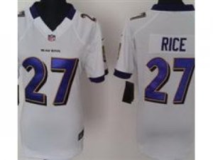 Nike Women NFL Baltimore Ravens #27 Ray Rice White Jerseys