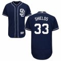 Men's Majestic San Diego Padres #33 James Shields Navy Blue Flexbase Authentic Collection MLB Jersey