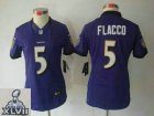 2013 Super Bowl XLVII Women NEW NFL baltimore ravens #5 flacco purple(new limited)