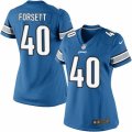 Women's Nike Detroit Lions #40 Justin Forsett Limited Light Blue Team Color NFL Jersey