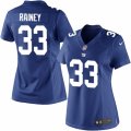 Womens Nike New York Giants #33 Bobby Rainey Limited Royal Blue Team Color NFL Jersey
