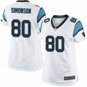Women\'s Nike Carolina Panthers #80 Scott Simonson Limited White NFL Jersey