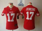 2013 Super Bowl XLVII Women NEW NFL san francisco 49ers #17 jenkins red(new limited)