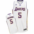Mens Adidas Los Angeles Lakers #5 Jose Calderon Swingman White Alternate NBA Jersey