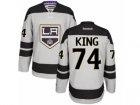 Mens Reebok Los Angeles Kings #74 Dwight King Authentic Gray Alternate NHL Jersey