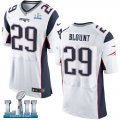 Mens Nike New England Patriots #29 LeGarrette Blount White 2018 Super Bowl LII Elite Jersey
