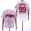 Indians #99 Ricky Vaughn White Throwback Jersey