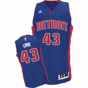 Mens Adidas Detroit Pistons #43 Grant Long Swingman Royal Blue Road NBA Jersey