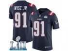 Youth Nike New England Patriots #91 Deatrich Wise Jr Limited Navy Blue Rush Vapor Untouchable Super Bowl LII NFL Jersey