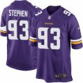 Mens Nike Minnesota Vikings #93 Shamar Stephen Game Purple Team Color NFL Jersey