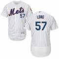 Mens Majestic New York Mets #57 Kevin Long White Flexbase Authentic Collection MLB Jersey