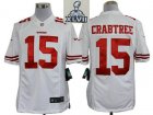 2013 Super Bowl XLVII NEW San Francisco 49ers 15 Michael Crabtree White jerseys (Limited)