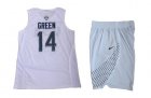 USA #14 Draymond Green White 2016 Olympic Basketball Team Jersey(With Shorts)