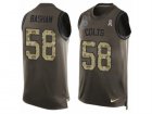 Mens Nike Indianapolis Colts #58 Tarell Basham Limited Green Salute to Service Tank Top NFL Jersey