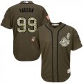 Men Cleveland Indians #99 Ricky Vaughn Green Salute to Service Stitched Baseball Jersey