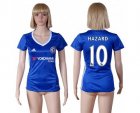 Womens Chelsea #10 Hazard Home Soccer Club Jersey