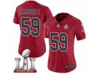 Womens Nike Atlanta Falcons #59 DeVondre Campbell Limited Red Rush Super Bowl LI 51 NFL Jersey