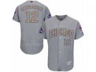 Chicago Cubs #12 Kyle Schwarber Authentic Gray 2017 Gold Champion Flex Base MLB Jersey