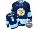 Mens Reebok Pittsburgh Penguins #8 Brian Dumoulin Premier Navy Blue Third Vintage 2017 Stanley Cup Final NHL Jersey
