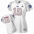 Women New York Giants #10 Manning Zebra Field Flirt 2012 Super Bowl XLVI White