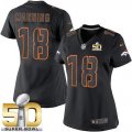 Women Nike Broncos #18 Peyton Manning Black Impact Super Bowl 50 Stitched Jersey
