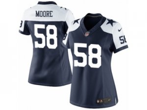 Women\'s Nike Dallas Cowboys #58 Damontre Moore Limited Navy Blue Throwback Alternate NFL Jersey