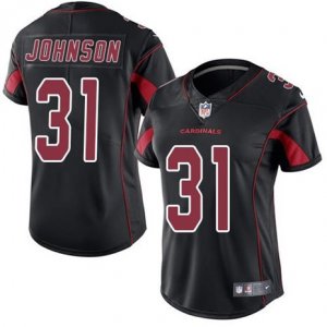 Womens Nike Arizona Cardinals #31 David Johnson Black Stitched NFL Limited Rush Jersey