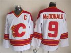 NHL Calgary Flames #9 Lanny McDonald White CCM Throwback Jerseys