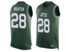 Mens Nike New York Jets #28 Curtis Martin Limited Green Player Name & Number Tank Top NFL Jersey
