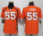 Nike Broncos #55 Bradley Chubb Orange Women Vapor Untouchable Limited Jersey