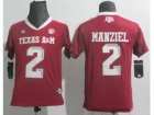 NCAA Youth Texas A&M Aggies #2 Johnny Manziel Red College Football Jerseys