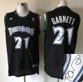 NBA Minnesota Timberwolves #21 Kevin Garnett Black jerseys(Autographed)