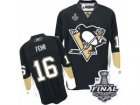 Mens Reebok Pittsburgh Penguins #16 Eric Fehr Authentic Black Home 2017 Stanley Cup Final NHL Jersey