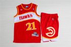 Hawks #21 Dominique Wilkins Red Hardwood Classics Jersey(With Shorts)