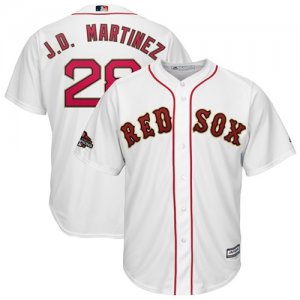 Red Sox #28 J.D. Martinez White Youth 2019 Gold Program Cool Base Jersey