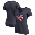 Houston Texans Navy Womens NFL Pro Line by Fanatics Branded Banner State T-Shir