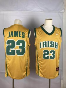 Irish High School #23 LeBron James Yellow Swingman Jersey