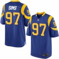 Mens Nike Los Angeles Rams #97 Eugene Sims Game Royal Blue Alternate NFL Jersey