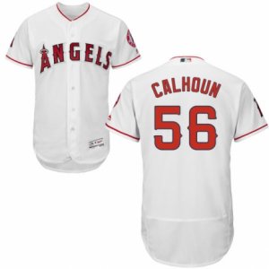 Men\'s Majestic Los Angeles Angels of Anaheim #56 Kole Calhoun White Flexbase Authentic Collection MLB Jersey