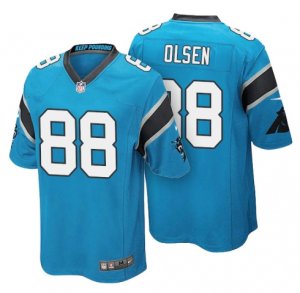 Mens Carolina Panthers #88 Greg Olsen Light Blue Color Rush Limited Jersey