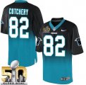 Nike Carolina Panthers #82 Jerricho Cotchery BlackBlue Super Bowl 50 Men Stitched NFL Elite Fadeaway Fashion Jersey
