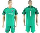 2017-18 Chelsea 1 CECH Green Goalkeeper Soccer Jersey