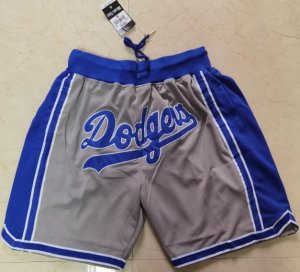 Men\'s Los Angeles Dodgers Team Logo Gray Pocket Baseball Shorts