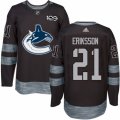 Mens Adidas Vancouver Canucks #21 Loui Eriksson Authentic Black 1917-2017 100th Anniversary NHL Jersey